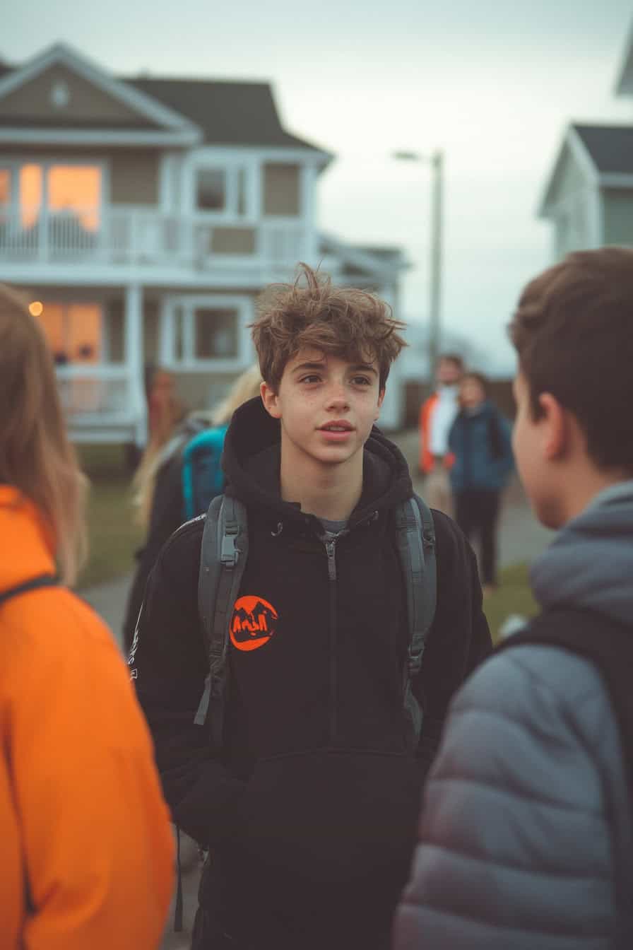 Teenagers-outside-talking